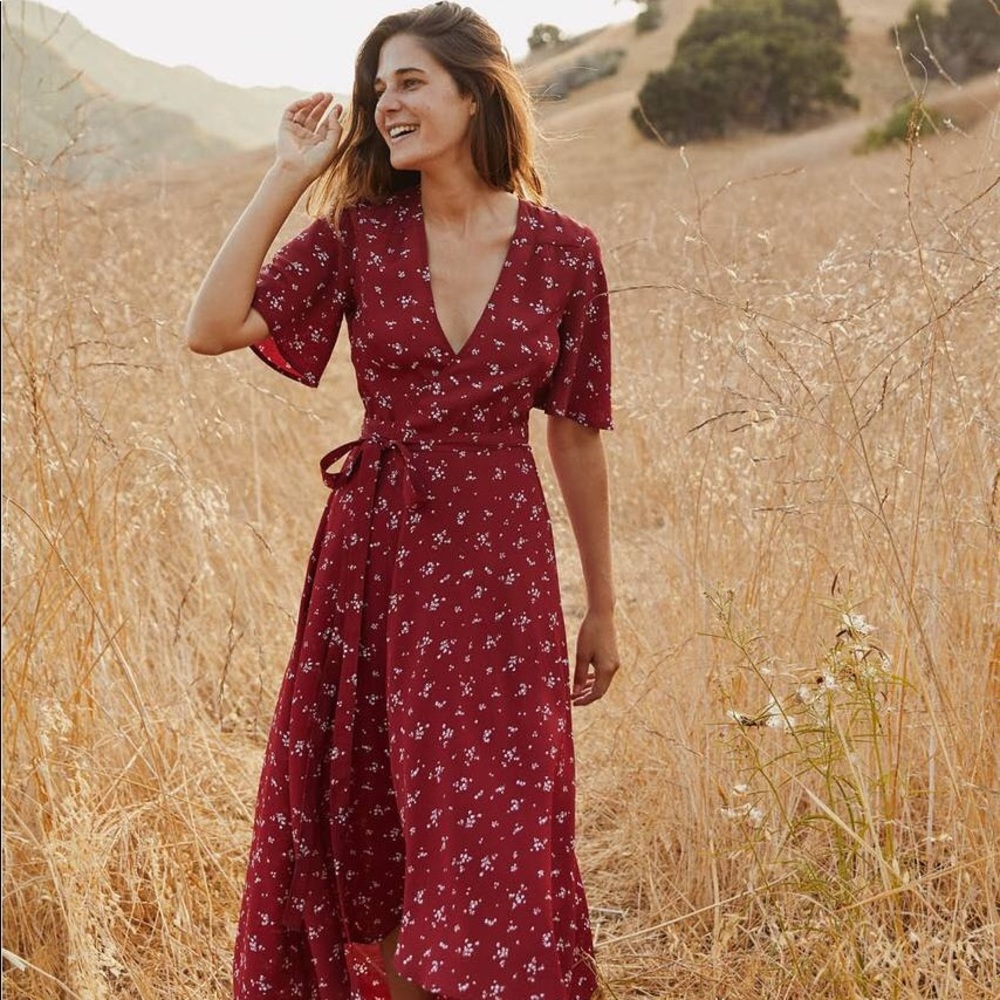 CHRISTY DAWN BLUEBELL DRESS IN CRIMSON BLOOM